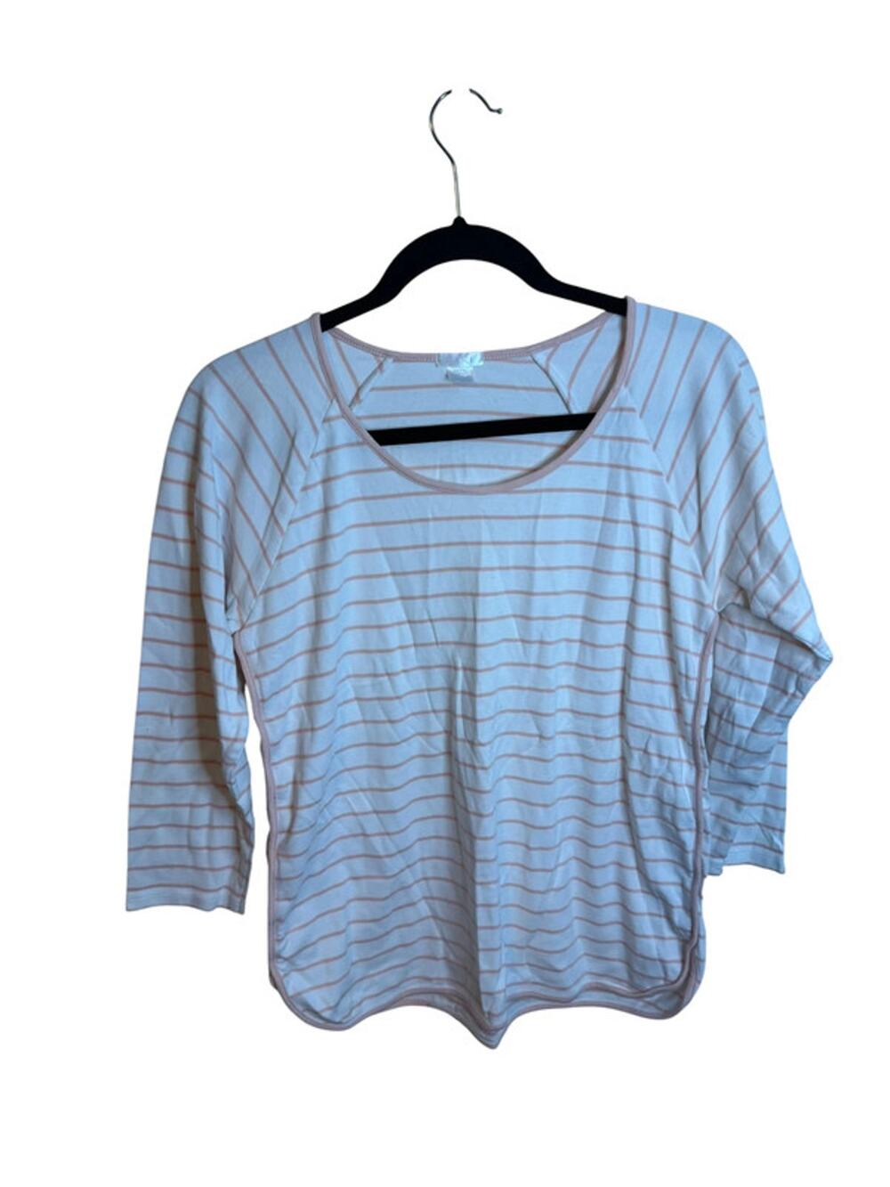 Lake Baby Pink Striped Pima Cotton Long Sleeve Pajama Top